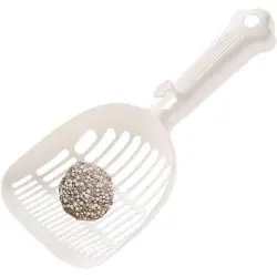 UAMLY Pala y tamiz para arena de gato - blanco