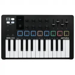 Arturia MiniLab 3 Controlador MIDI Universal para Producción Musical con Paquete de Software Black