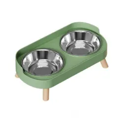 UAMLY Juego de comederos y bebederos elevados para gatos - Verde