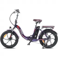 Fafrees F20 Pro Bicicleta Eléctrica E-Bike 250w Autonomía 80km Frenos de Disco Púrpura Deslumbrante