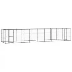 Perrera De Exterior | Jaula Para Perro | Parque Para Mascotas De Acero Con Techo 21,78 M² Cfw783925