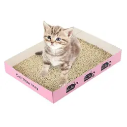 UAMLY Bandeja de arena para gatos desechable de papel plegable - 5 piezas