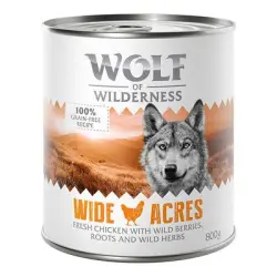 Wolf of Wilderness 6 x 800 g - Wide Acres, con pollo