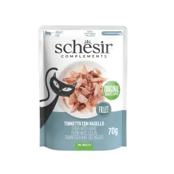 0.07 KG Schesir Atún con Merluza en Gelatina sobre para gatos