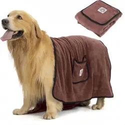 FurryFusion Toalla de baño para perros - Marrón