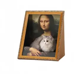 IntiMeg Cama para gatos con pintura al óleo 4D - La Mona Lisa