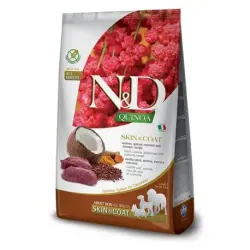 Pienso Farmina ND Dog Quinoa Grain free Skin Coat para perros con venado, 2.5Kg