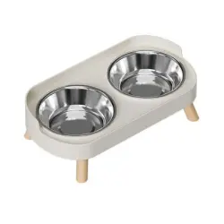 UAMLY Juego de comederos y bebederos elevados para gatos - blanco