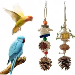 ZooVenture Paquete de 2 juguetes masticables para pájaros - 2 piezas