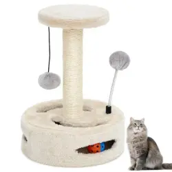 FurryFusion Árbol para gatos con bola colgante - Blanco