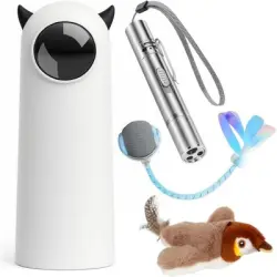 HausPets Conjunto de 4 juguetes: gato, bola láser, pájaro, hierba gatera - Artículo 1