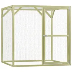 Jaula Gallinero Madera Impregnada Pino Y Acero 1,5x1,5x1,5 M Vidaxl