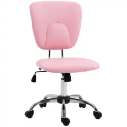 Vinsetto Silla de Oficina Altura Ajustable Inclinable Rosa
