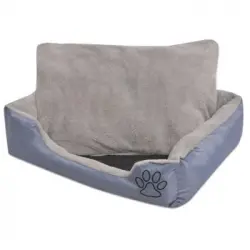 Cama Para Perro Con Cojín Acolchado Talla L Gris