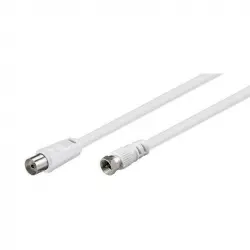 Goobay Cable Coaxial Antena a Conector F Hembra/Macho 1.5m Blanco