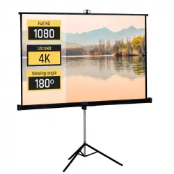 iggual Pantalla de Proyección con Trípode 180x180 + Bolsa