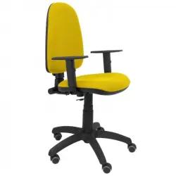 Piqueras y Crespo Ayna Bali Silla Oficina Brazos Regulables Ruedas de Parqué Amarillo