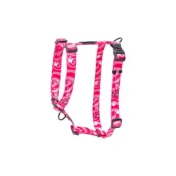 Rogz Arnés Huellas Rosas para perros - S