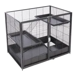 TIAKI Jaula para animales pequeños con niveles - Extensiónl: 93,5 x 63 x 73,8 cm (L x An x Al)