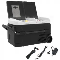 Homcom Nevera Portátil 40L con Doble Zona Refrigerador de Coche