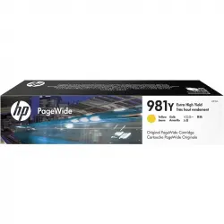 HP 981Y Cartucho Tinta PageWide Alto Rendimiento Original Amarillo