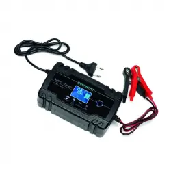 Overmust Cargador Coche 12V-8A 24V-4A, USB-C, Protección Sobrecarga, Compatible Moto, Barco, Camión