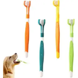 UAMLY Cepillo de dientes para perros de tres cabezales - 4 artículos