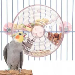 ZooVenture Comedero giratorio para pájaros y juguete - Rosa