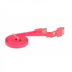 3Go Cable Plano MicroUSB a Apple 30-Pines Macho/Macho 1m Rojo