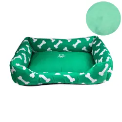 Benetton Cuna verde huesos para perros - S-55X45CM