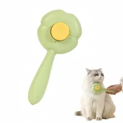 FurryFusion Cepillo de aseo para gatos con forma de trébol de cuatro hojas - Verde + amarillo