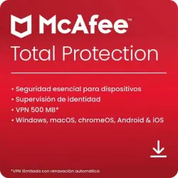 McAfee Total Protection 2024 10 Dispositivos 1 Año PC/Mac/iOS/Android Descarga Digital