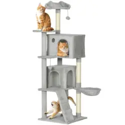 PawHut Árbol para Gato - Gris Claro