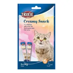 Trixie Creamy Snack con pescado blanco para gatos - 5 x 14 g