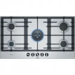 Bosch Serie 6 PCR9A5B90 Placa de Gas 5 Zonas 90cm Acero Inoxidable
