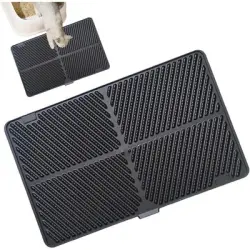 HausPets Alfombrilla plegable XL arenero - Antideslizante, impermeable - Negro