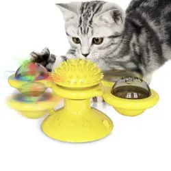IntiMeg Molino de viento con forma de gato giratorio - AMARILLO