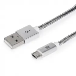 Maillon Cable Micro USB Metal 1m Plata