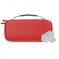 Nuwa Funda Antigolpes con Asa Roja + 4 Estuches de Juegos/Tarjetas para Nintendo Switch