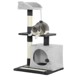 PawHut Árbol para Gato 48x40x85 cm Gris Claro y Negro - 1 Article