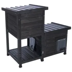 TIAKI Midnight casa para gatos de dos plantas - 91,5 x 49 x 82,5 cm  (L x An x Al)