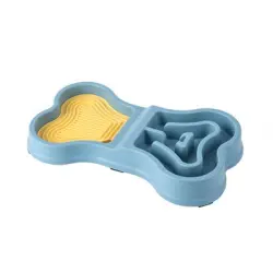 UAMLY Dispensador de alimentos de cocción lenta doble propósito forma hueso - azul