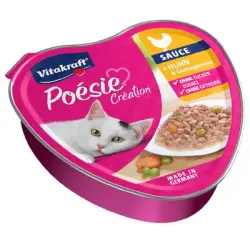 Vitakraft Poésie Création 15 x 85 g - Pollo y verduras en salsa