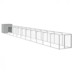 Caseta Perro Corral Acero Galvanizado Gris Claro 110x1221x110cm Vidaxl