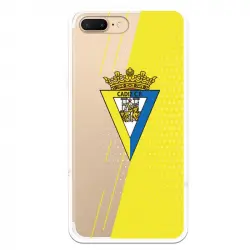 Funda Licencia Oficial Cádiz CF Fondo Amarillo y Transparente para iPhone 8 Plus