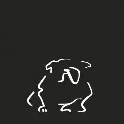 Ilustración de Bulldog sin marco color Negro