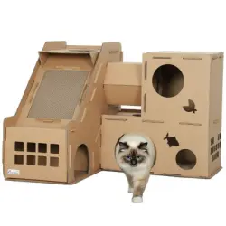 PawHut Rascador para Gato 78x66x57 cm Marrón - 1 Article