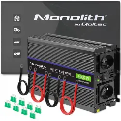 Qoltec Monolith 4000 Ms Cargador Inverter 12v A 230v 2000/4000W USB