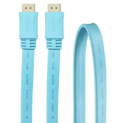 3Go CHDMIB Cable Plano HDMI a HDMI Macho/Macho 1.8m Celeste