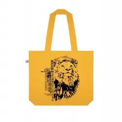 Animal totem bolso tote bag de tela león amarilla